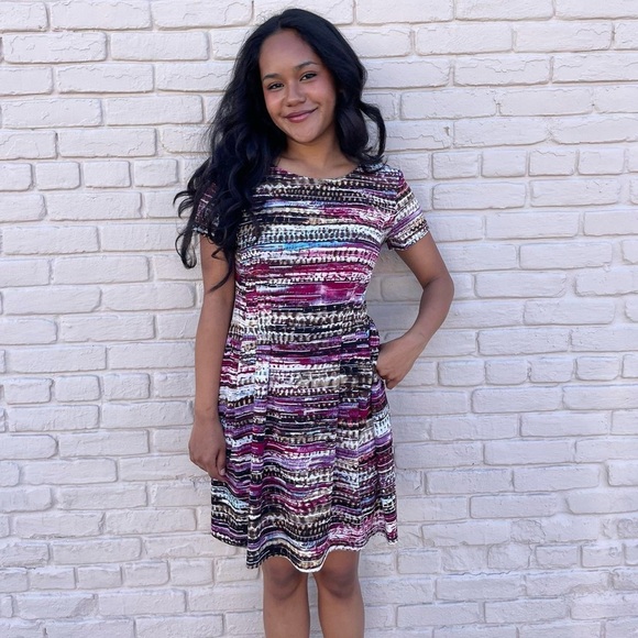 Roz & Ali abstract print dress sz 6 - Picture 1 of 6